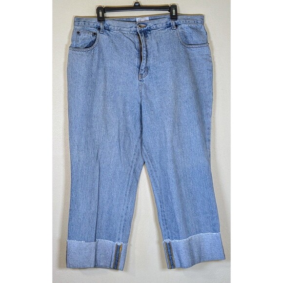 Carolina Blues/Carolina Colours Cuffed Denim Capris Womens Plus 20W - Picture 1 of 9